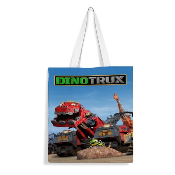 dinotrux Tote Bag Fans Inspired Gift Lover Shoulder Bag Shopping Canvas Merchandise