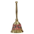 thumbnail image 1 of diollo Brass Hand Bell School Bell Call Service Bell with Meenakari Work Prayer Bell 6 Inche Approx., 1 of 3