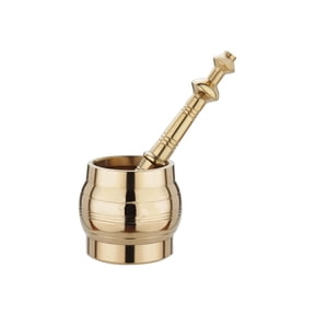 diollo Brass Mortar and Pestle set Imam Dasta traditionally known as Khalbatta Size: 5