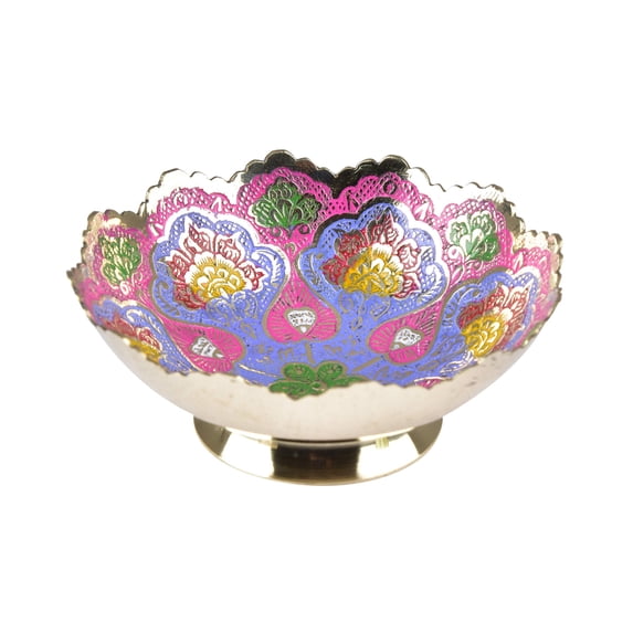 diollo Gold Plated Brass Dry Fruit Bowls Decoration Kitchen Serving Bowls | Color: Blue | Dia: 5 Inch