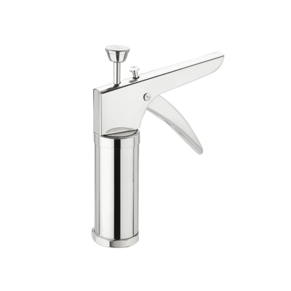 diollo Stainless Steel Kitchen Press with Different Types of Jalies, Murukku Maker, Bhujiya Maker, Cookies, Namkeen, Noodles, Chakali Maker, Sev Maker, Farsan Maker, Gathiya Maker Size: 16