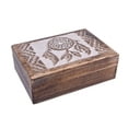 thumbnail image 1 of diollo Wood Handmade Wooden Small Jewelry Box for Women Jewel Organizer Trinket Box Antique Wooden Color || Size: 7 X 5 X 2.25 Inches, 1 of 3