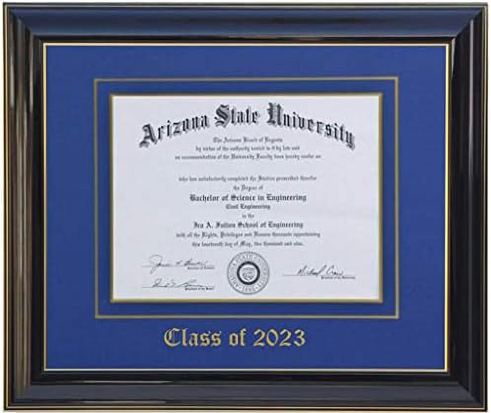 diploma frame 14x17 black/blue (customizable)