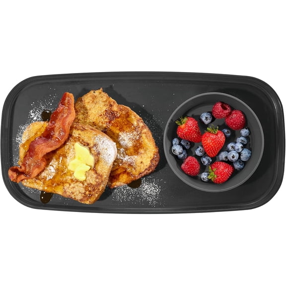 dipware Small Serving Plate, Stackable & Removable Dip Bowl for Salsa, Queso, Salad, Olives, Dishwasher & Microwave Safe, Multipurpose Plate & Bowl, Carbon