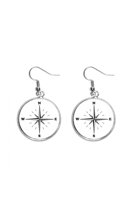 direction indicator northwest watch ear dangle silver drop ear jewelry woman