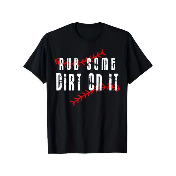 dirt on it baseball graphic t shirt 100 cotton breathable soft round neck short sleeve tee for boys girls sports fans
