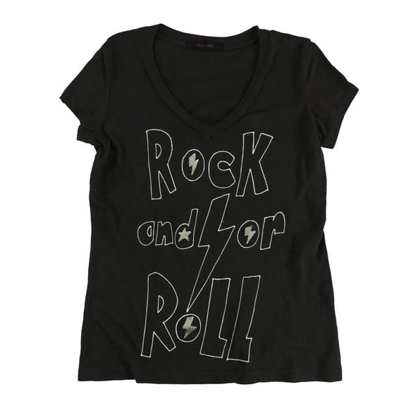 dirty violet Girls Rock And Or Roll Graphic T-Shirt, Black, Big Kids (8-20), L