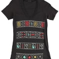 thumbnail image 1 of dirty violet Womens Aztec Pattern Graphic T-Shirt, Black, Small, 1 of 2
