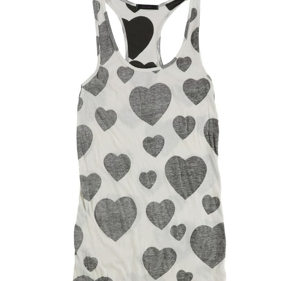 dirty violet Womens Hearts Tank Top, White, Medium