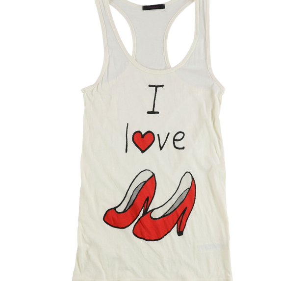 dirty violet Womens I Love Heels Tank Top, Multicoloured, Small