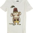 thumbnail image 1 of dirty violet Womens Monkey Graphic T-Shirt, Off-White, Small, 1 of 2