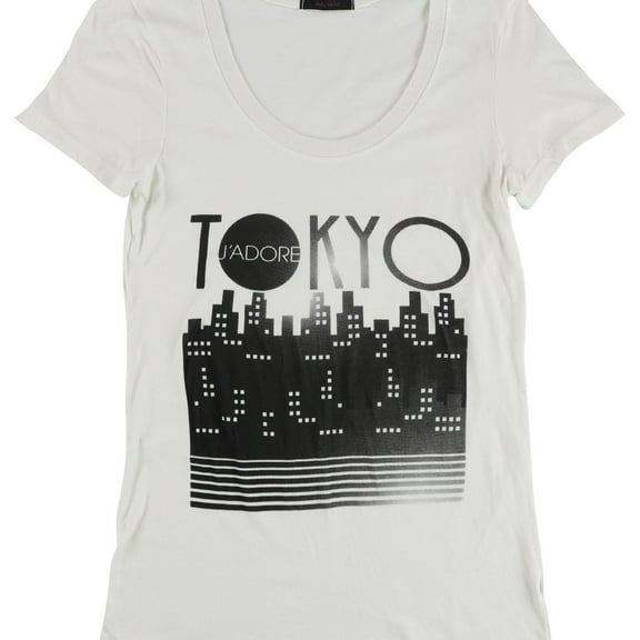 dirty violet Womens Tokyo Graphic T-Shirt, Off-White, Medium