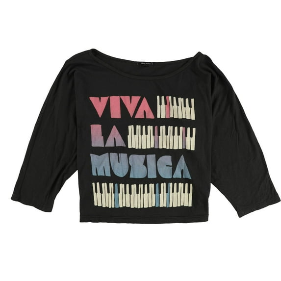 dirty violet Womens Viva La Musica Graphic T-Shirt, Black, Medium