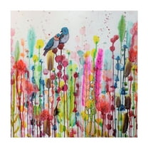 dis-moi - Painting Watercolor Bird Floral Abstract Nature Botanical Unframed Wall Art Print 6 x 6 inches