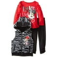 thumbnail image 1 of disney Little Girls' minnie mouse 3 piece zebra print faux fur vest set, chinese red, 6x, 1 of 1