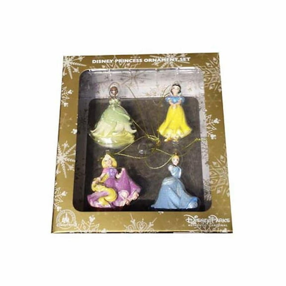 Disney Christmas Ornament Set 4 Princesses Rapunzel Tiana Snow White Cinderella