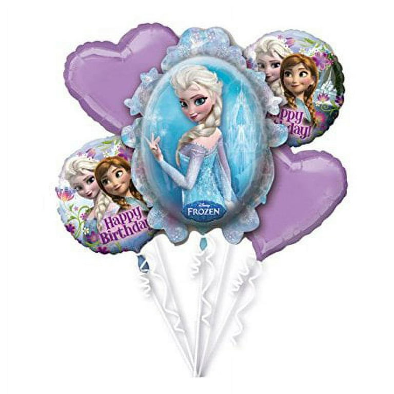 disney frozen birthday balloon bouquet 5 balloons from Frozen 1 smiling  Elsa anna 