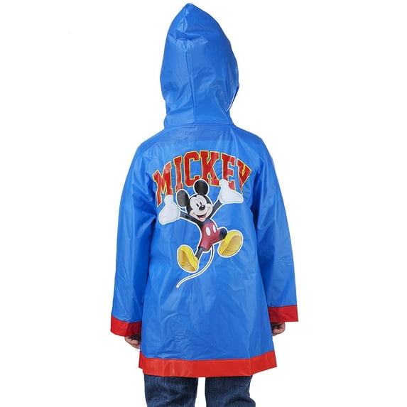 disney mickey mouse boys blue rain slicker - size large, 6-7