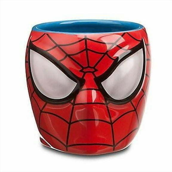 disney store ceramic marvel spider-man sculptured coffee mug new with box