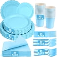 thumbnail image 1 of Inadays 175Pcs Disposable Party Supplies Includes Blue Paper Plates Cup Napkins Forks Spoons Knives, Dinnerware Set for Garden Party Birthday BBQ Baby Shower Wedding, Serve 25 Guests, 1 of 7