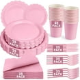 thumbnail image 1 of Inadays 175Pcs Disposable Party Supplies Includes Pink Paper Plates Cup Napkins Forks Spoons Knives, Dinnerware Set for Garden Party Birthday BBQ Baby Shower Wedding, Serve 25 Guests, 1 of 7