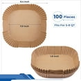thumbnail image 1 of disposable air fryer liners 8 inches - 100 pcs square shaped, oil & water resistant parchment paper liners, suitable for air fryer, microwave, non-stick basket and pans (fit for 5-8 qt), 1 of 6