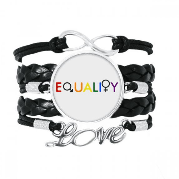 diversification differentiation identity rainbow equality bracelet love accessory twisted leather knitting wristband