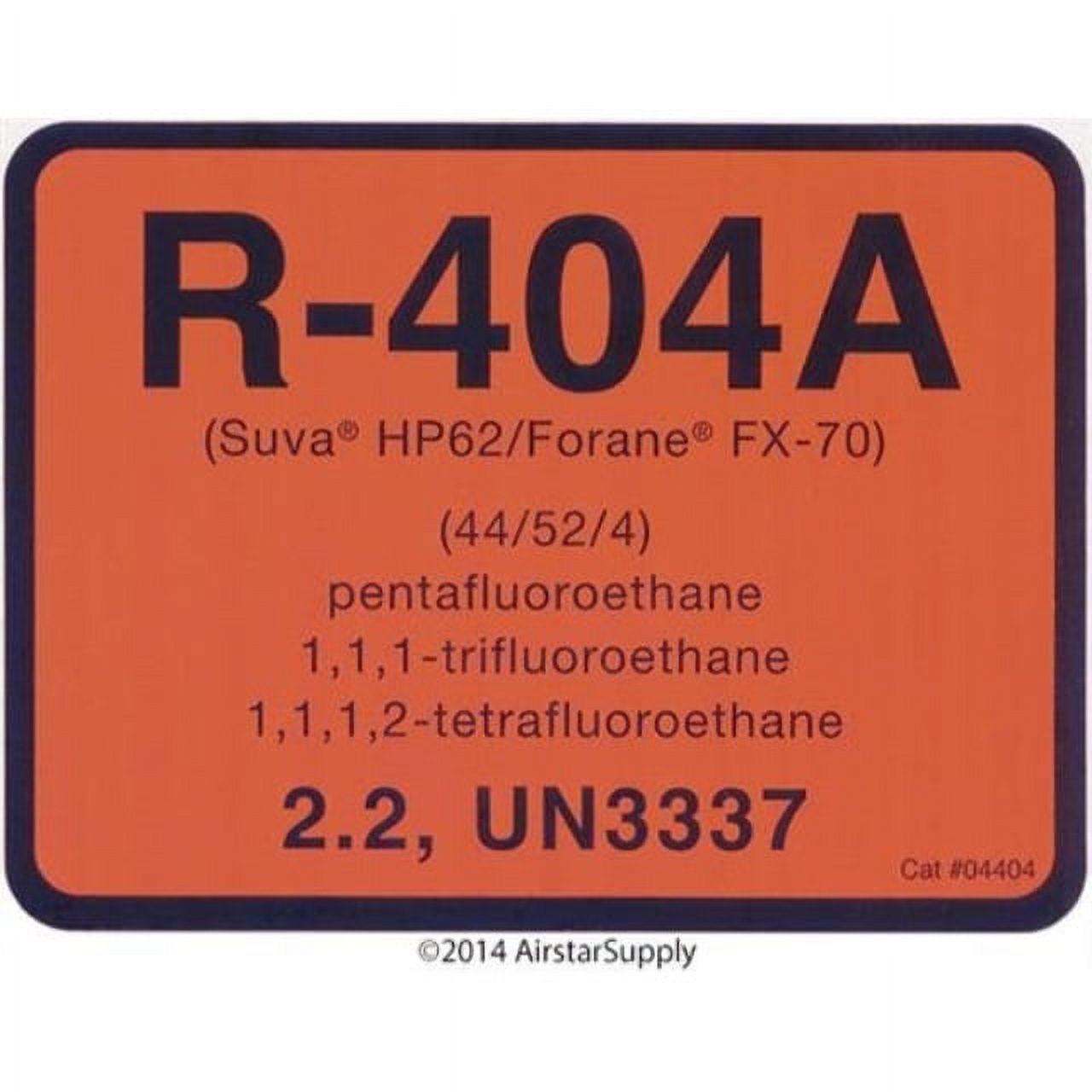 diversitech r404a color coded refrigerant id label (04404)