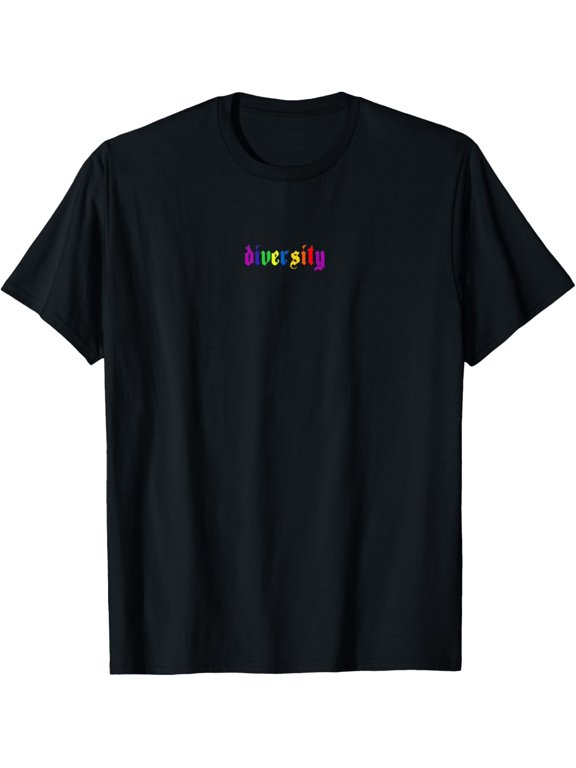 diversity - Grunge Aesthetic Gay Pride Rainbow Flag T-Shirt men and women can wear, black, white, gifts