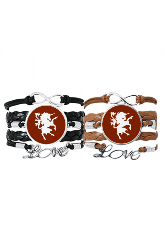 divine animals foreign ferocious ability unicorn bracelet hand strap leather wristband double set