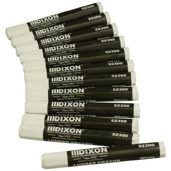 dixon 52300 lumber marking crayons, white, 12-pack