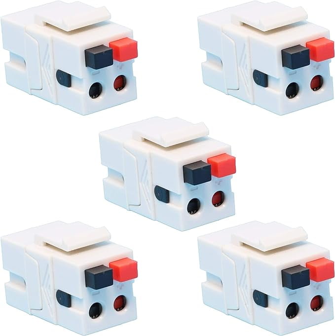 diyTech Speaker Keystone Jack Spring Loaded Speaker Jack for Keystone Wall Plate, Female to