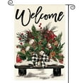 thumbnail image 1 of diyeu Christmas Garden Flag 12x18 Inch Double Sided Outside, Winter Holiday Truck Rustic Yard Outdoor Flag, 1 of 6