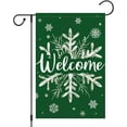 thumbnail image 1 of diyeu Christmas Winter Welcome Garden Flag 12x18 Inch Double Sided Burlap, Snowflake Yard Flags for Holiday Xmas Yard Outdoor Decoration(ONLY FLAG), 1 of 6