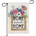 thumbnail image 1 of diyeu Eucalyptus Garden Flag 12×18 Inchl Floral Home Sweet Home Decorative Double Sided Holiday Farmhouse Seasonal Outside Decor for Yard AG031, 1 of 6