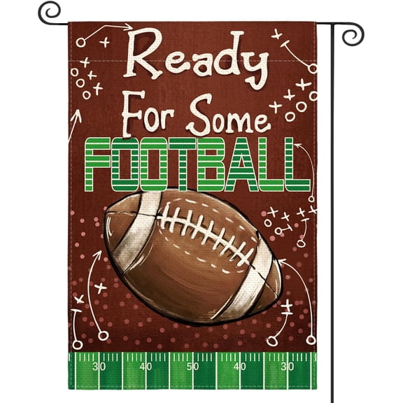 diyeu Ready For Some Football Garden Flag 12x18 Inch Double Sided, The Big Game Sport Yard Outdoor Flag