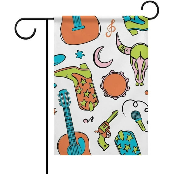 diyeu Vintage Cowboy Cactus Garden Flag 12 X 18 in Boho Garden Flags Double Sided Yard Flag for Home Party Porch Yard Outdoor Holiday Decor