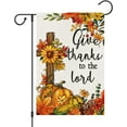 thumbnail image 1 of diyeu Welcome Fall Garden Flag Give Thanks to the lord 12x18 Inch Double Sided Small Burlap Autumn Yard Flag Thanksgiving Outside Outdoor House Decor (Only Flag), 1 of 6