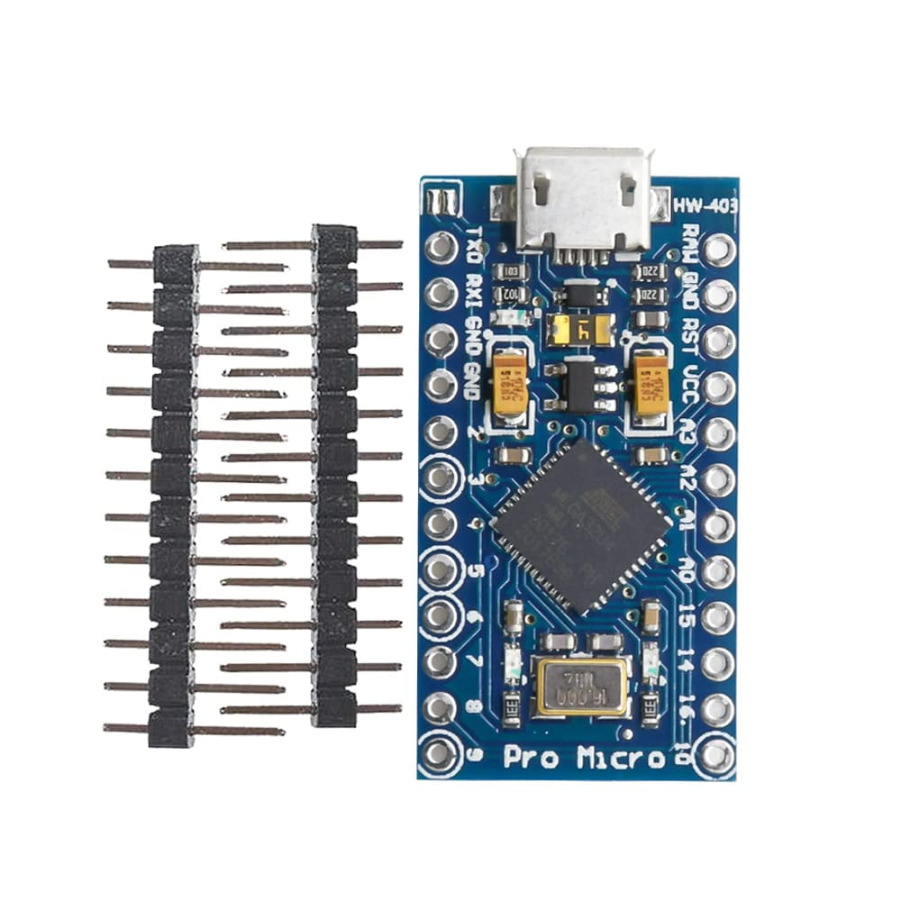diymore Arduino Pro Micro KEF16 16MHz 5V with 2-Row Pins Header Module ...