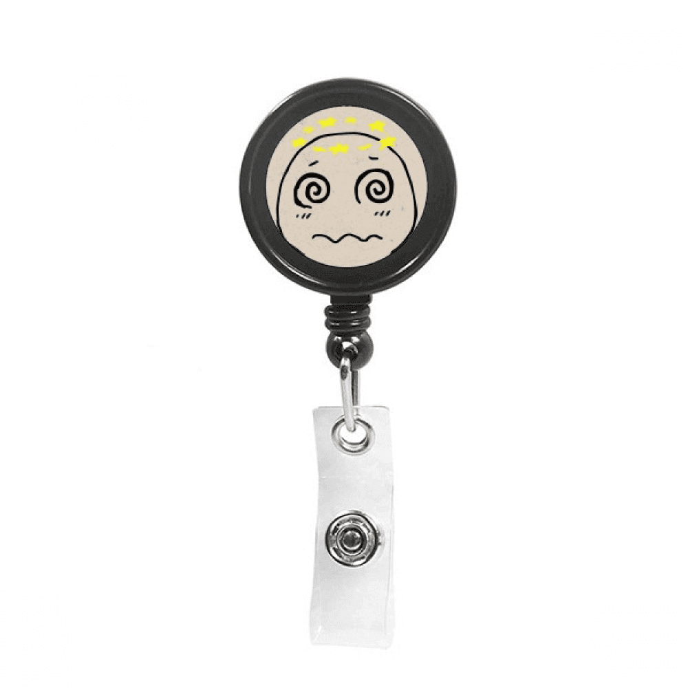 dizziness yellow stars fcartoon Retractable Keychain Badge Holder ID Badge