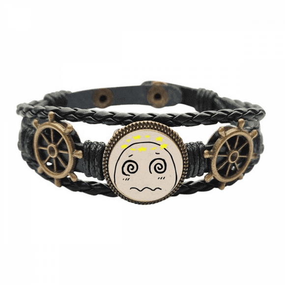 dizziness yellow stars fcartoon leather braided ocean bracelet wristband