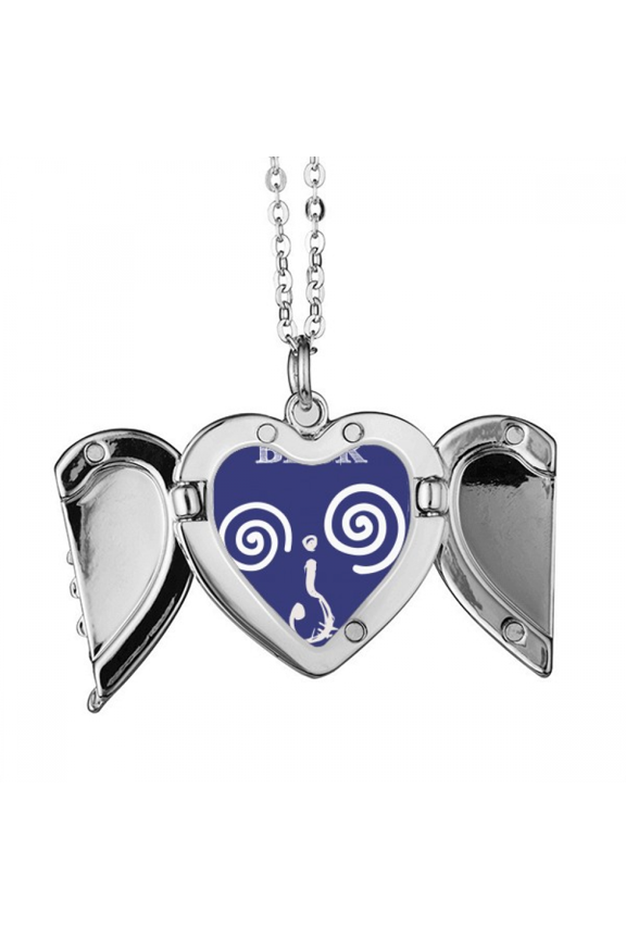 dizzy blue emotion question mark angel wings necklpendant fashion