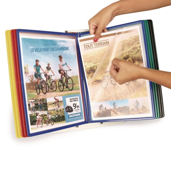 Djois® Easy-Load Desktop Reference and Display System, 10 Pockets, Letter-Size, Assorted (EZD791)