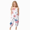 thumbnail image 1 of dmqupv 4th Fourth of July Baby Girl Toddler Baby Girl Jumpsuit One Piece Sleeveless Strap Romper Summer Outfit Clothes Navy,9-10 Years, 1 of 6