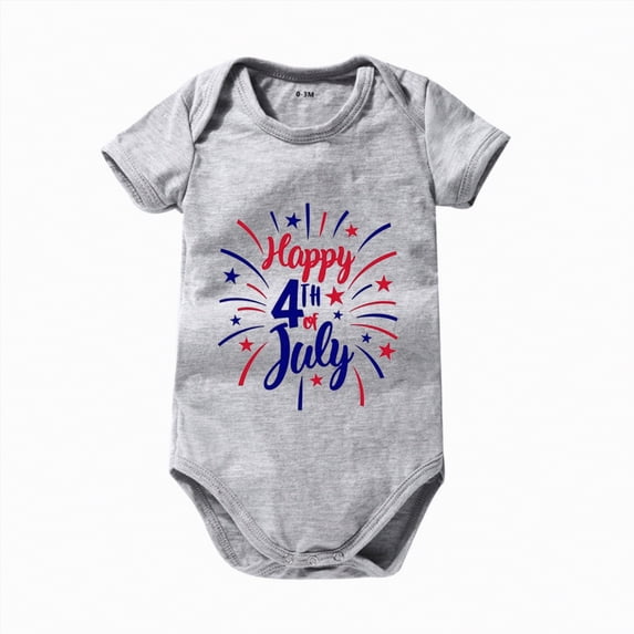 dmqupv 4th of July Outfit Baby Boy Newborn Baby Boy 4th of July Outfit Dress Shirt Bodysuit Button Down Short Sleeve Bowtie Romper One Piece Outfit Grey,12-18 Months