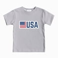 thumbnail image 1 of dmqupv 4th of July Shirts for Boys Button Down Kids Boys Shirts Toddler American Flag T Shirt Patriotic Short Sleeve Tees Cotton Top Clothes Grey,8-9 Years, 1 of 4