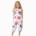 thumbnail image 1 of dmqupv 4th of July Baby Girl Clothing Toddler Baby Girl Jumpsuit One Piece Sleeveless Strap Romper Summer Outfit Clothes Light Blue,5-6 Years, 1 of 5