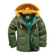 thumbnail image 1 of dmqupv 6 Boys Jacket Toddler Kids Baby Boys Girls Winter Warm Long Sleeve Jacket Outerwear Coats Removable Hooded Outerwear Army Green 4-5 Years, 1 of 4
