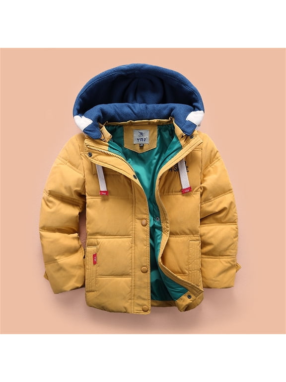 Toddler Boy Winter Coat 4t Toddler Kids Baby Boys Girls Winter Warm Long Sleeve Coats for Toddler Boys 5t Outerwear Yellow 4-5 Years