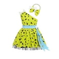 thumbnail image 1 of dmqupv 6M-6Y Little Girl Dresses Toddler Kids Caveman Historical Stone Age Cavegirl Birthday Outfit Baby Girls Boy Dress up Dress+Headband Green 12-18 Months, 1 of 5